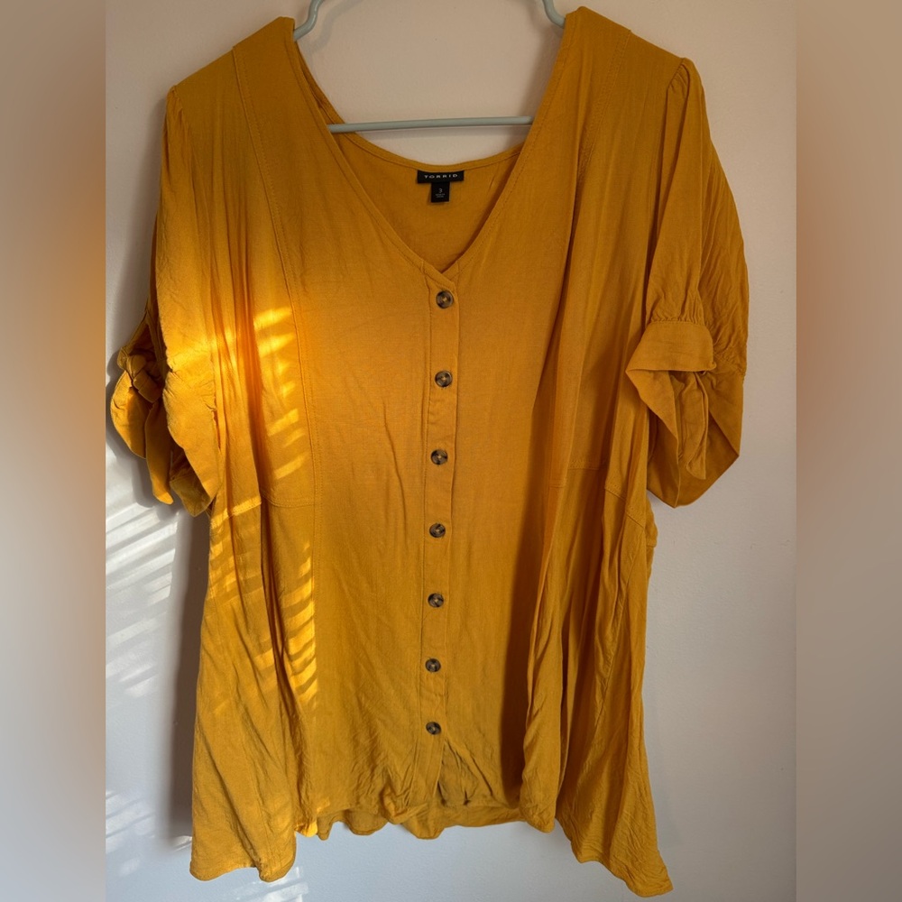 Mustard Button-Up Women's Top